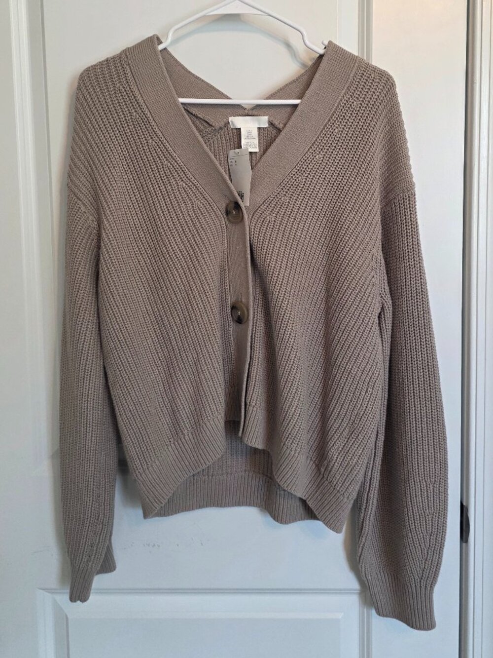 H&M Greige Oversized Cardigan - Size Small